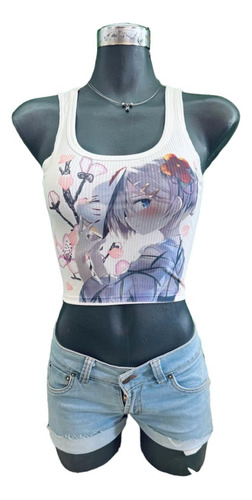 Top Tank Con Impresion De Anime Dibujos Animados Para Mujer