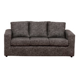 Sofá Emilia 3 Cuerpos Cuero Auris Gris / Muebles América