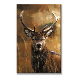 Cuadro Canva Venado En Óleo 90*135 Cm