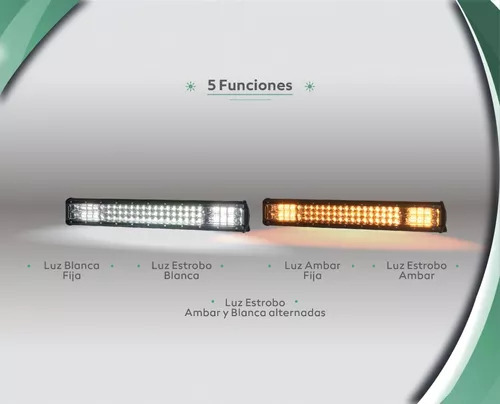 Barra 84 Led Hiper Blanco Ambar Estrobo 20 Pulgadas