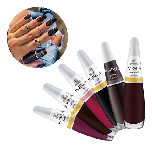 Kit Esmaltes Impala Vermelhos Vinhos Barato Atacado