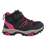 Zapatilla Niña Con Caña / Negro Y Fucsia Znc1002