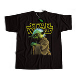 Remera Algodon Estampada Star Wars Yoda Calidad Premium Dtf