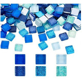 400pcs Mosaicos De Vidrio Azules De 10x4mm Para Decoración