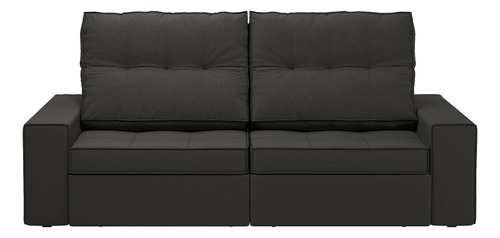 Sofá Premium Cozy 290cm Retrátil Reclinável Linho Grafite