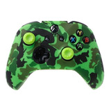 Silicona Cubierta Camuflado Verde+ 2 Tapas  Joystick Pr Xbox