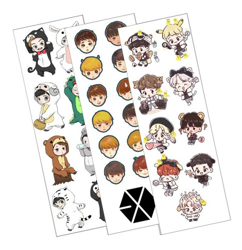 Plancha De Stickers De K-pop De Exo