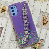 Funda Tpu Brillito Con Cadena Para Motorola Moto E32