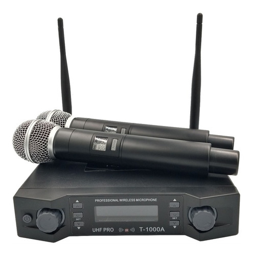 Microfono Inalambrico Doble Mano Dj Uhf 32m 60m Con Estuche