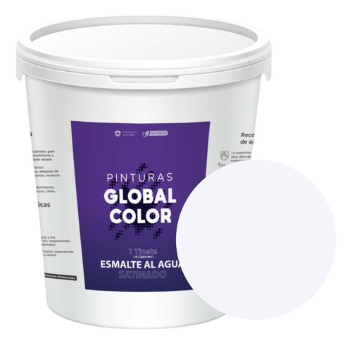 Esmalte Al Agua Satinado Global Color, Tineta, Gris-negro