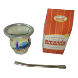 Mate De Vidrio Stich 2 + Yerba Mate + Bombilla