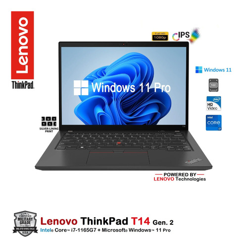 Laptop Thinkpad T14  Core I7-1165g7  32gb 512gb 14fhd W11pro