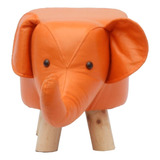 Taburete Infantil Banco Multiusos De Elefante Valur Color Naranja