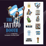 Tatuajes Temporales Argentina Campeon Mundial X10 Tattoos