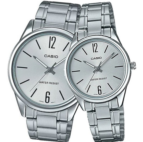 Reloj Casio Mtpv005 Ltpv005  Pareja Acero Fondo Blanco