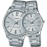 Reloj Casio Mtpv005 Ltpv005  Pareja Acero Fondo Blanco