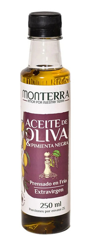 Aceite Monterra Oliva Pimienta Negra X250ml