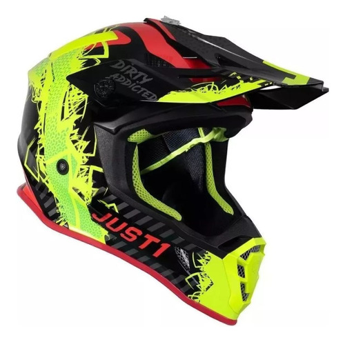 Casco Moto Cross / Enduro / Atv Just 1 J38 Mask Fluor/rojo C