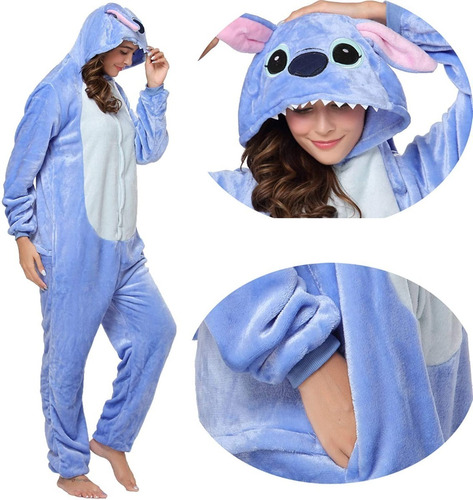 Pijama Mameluco Disfraz Cosplay Stitch Adulto Envío Gratis