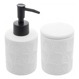 Conjunto Banheiro Wolff 2pcs Cerâmico Leaf - Branco