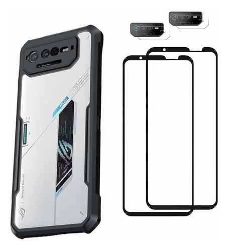 Capa Rog Phone 6 Airbag Anti-shock + 2 Películas 3d Premium