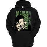 Sudadera Negra Tanjiro Kamado Cazador Anime Kny