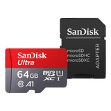 Sandisk Tarjeta Memoria Ultra Micro Sd 64gb + Adaptador Sd