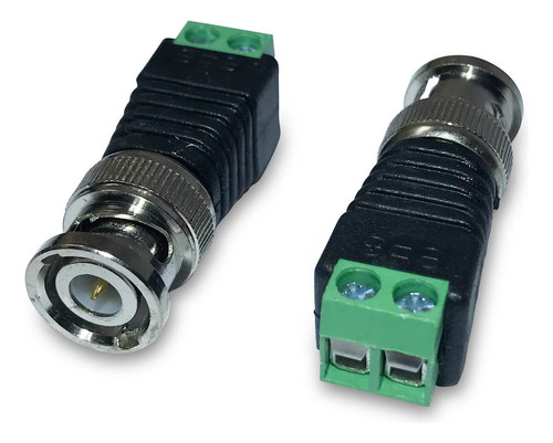 Kit 16 Conector Bnc Com Borne Cftv Câmera Plug Adaptador Tipo P4 Para Cabo