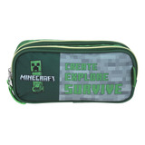 Lapicera Escolar Estuche Chenson Minecraft Mc65656-g Ces Color Verde