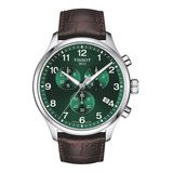 Reloj Hombre Tissot T116.617.16.092.00 Crono Xl Classic Color De La Correa Marrón Color Del Bisel Plateado Color Del Fondo Verde