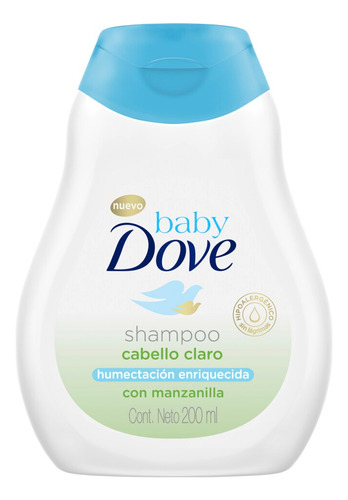 Shampoo Baby Dove Humectación Enriquecida Cabello Claro En Botella De 200ml Por 1 Unidad