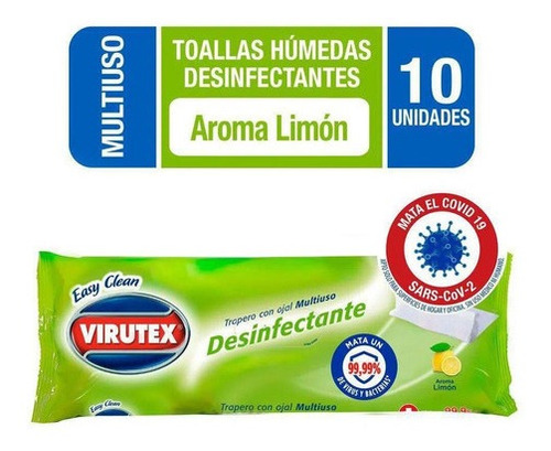 Trapero Húmedo Desechable Desinfectante Limón 10un. Virutex