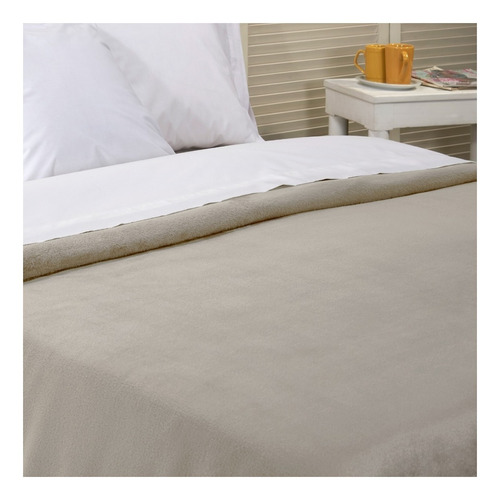 Frazada Danubio Frazada Flannel Color Dove Con Diseño Liso De 2.46m X 2.2m