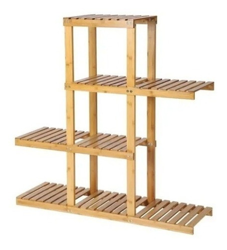 Portamaceta Rack Madera Estantes Maceteros