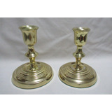 Elegante Par Candelabros Bronce Porta Velas Rep. Sheffield