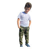 Calça Jogger Camuflada Menino Intantil Moletinho Atacado