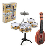 Set Batería Musical + Guitarra Juguete Niña O Niño