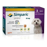 Antipulgas Simparic 10mg - Cães De 2,6 A 5kg - 3 Comprimidos