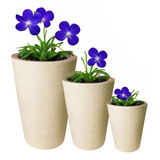 Jogo Luxo De 3 Mini Vasos Para Plantas Decoração Escritório