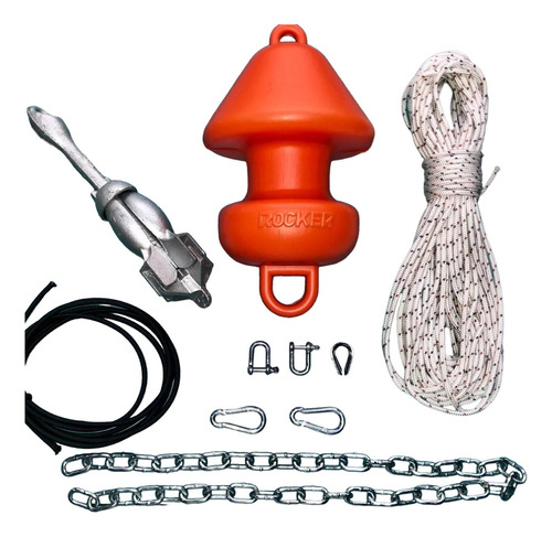 Kit Fondeo Para Kayak 20 Mts Ancla Plegable 1.5 Kg - Rocker