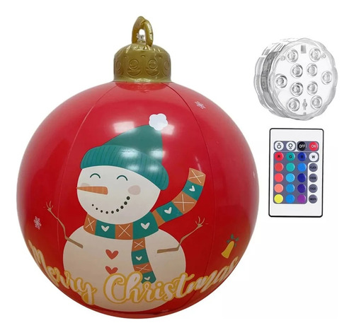 Bola Inflable Decorativa Pvc Navidad Gigante Led 60cm