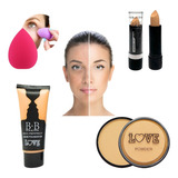 Set Maquillaje Polvo Base Corrector Rostro Oferta Blender