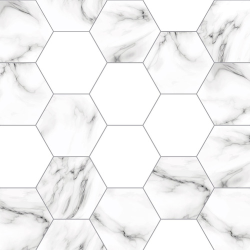 Vinilo Autoadhesivo Laminado Simil Azulejos Hexagonales Deco