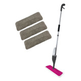 Trapeador Spray Mop Con Atomizador Y 3 Almohadillas Color Magenta