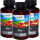 3x Zinc 20 Mg 100 Caps Antioxidante Acne Cicatrizacion Resfr
