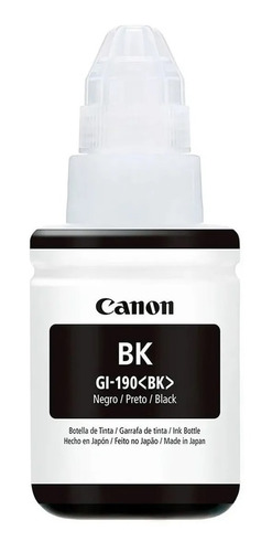 Tinta Canon Gi-190 Negra, 135 Ml. Original. Fatura/boleta