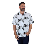 Camisa Hawaiana De Manga Corta Para Caballero Estampada 