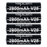 Kit 4 Baterias Aa Recargables Vapcell V28 2800mah Pilas