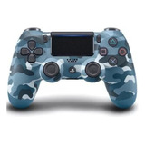 Controle Playstation Dualshock 4 Camuflado Azul Sem Fio -ps4