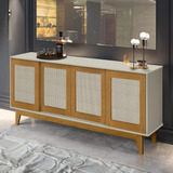 Buffet Detroit 4 Pt Off White E Madeira Cor Off White/madeira